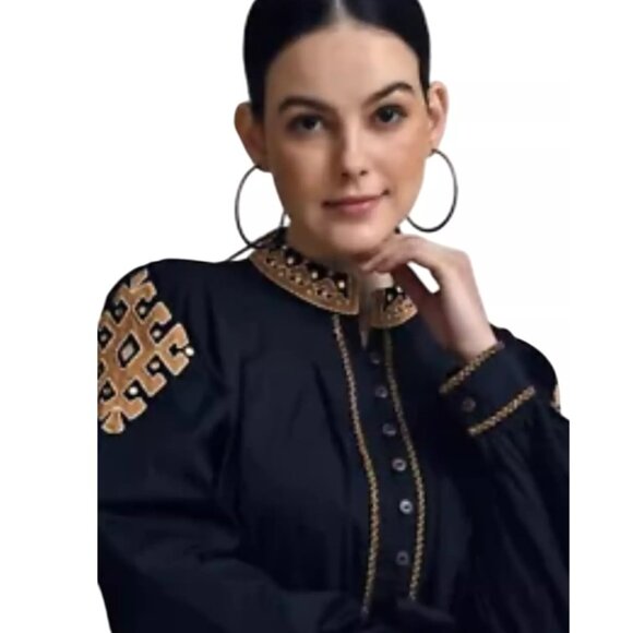 Maelle Mini Dress | Women's XS | Cotton Poplin | A-Line | Full Sleeves | Lined - Picture 3 of 4